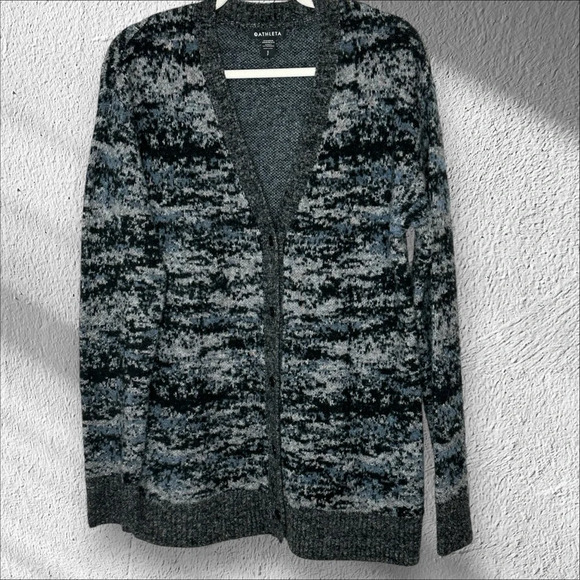 Athleta Westlake Texture Wool Blend Button Down Cardigan size Small Athlete Warm - Picture 1 of 12
